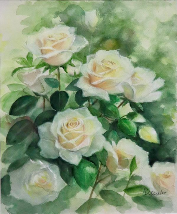 第74回 光陽展　橋本　律子（ハシモトリツコ）薔薇 水 F6